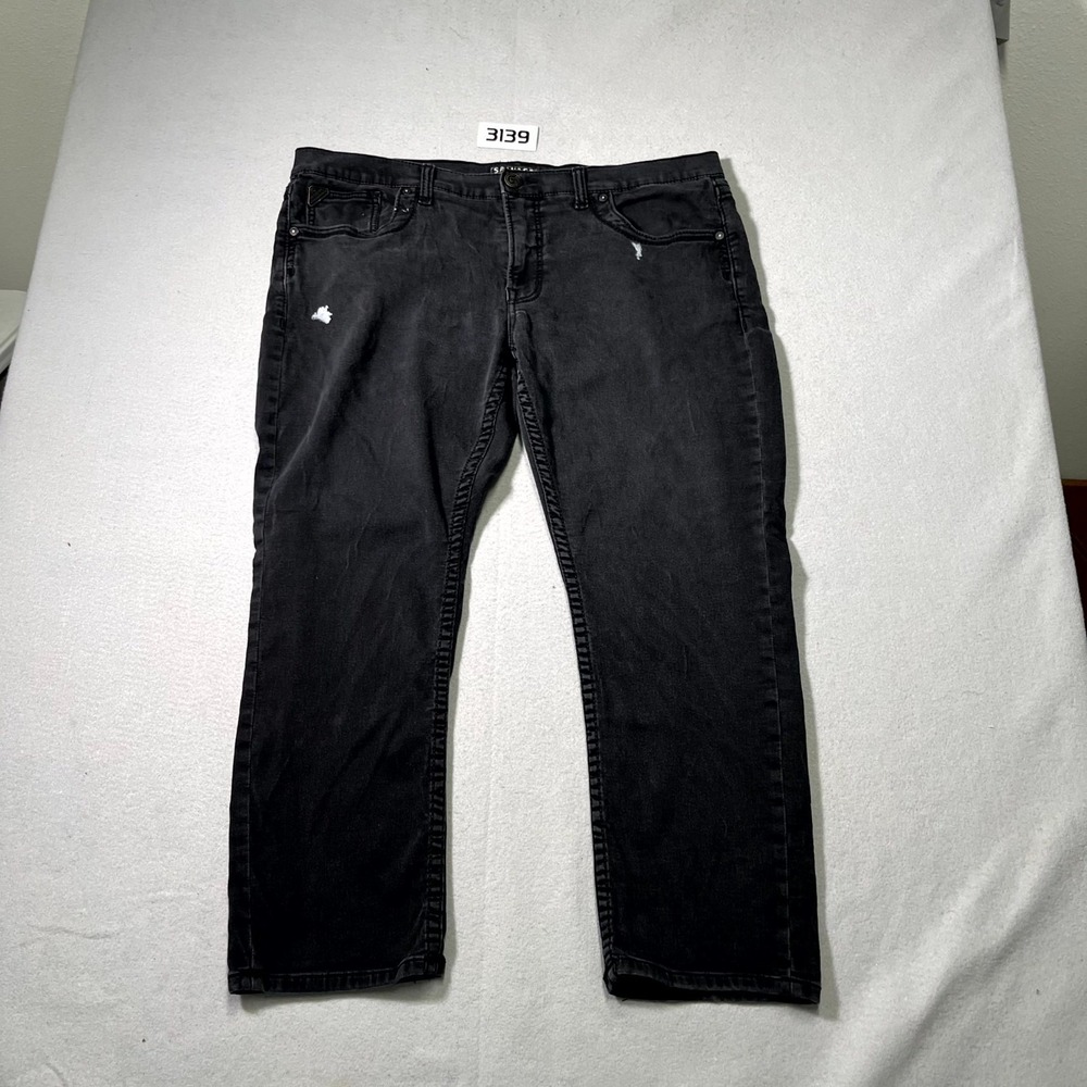 Buckle Salvage Jeans Mens 40x30 Black Denim Stretch Regular Fit Mayhem Straight